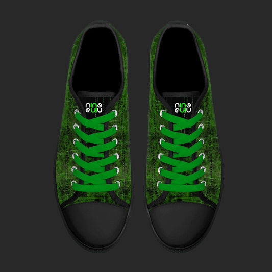 Green Pulse Edition — Custom Low-Top Canvas Shoes
