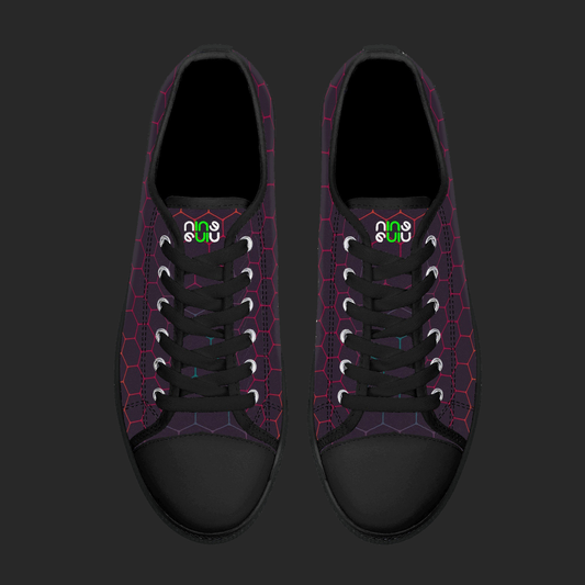 Neon Hex – Custom Low-Top Canvas Sneakers