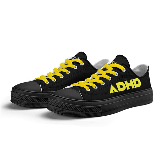 Mens Classic Low Top Canvas Shoes ADHD theme