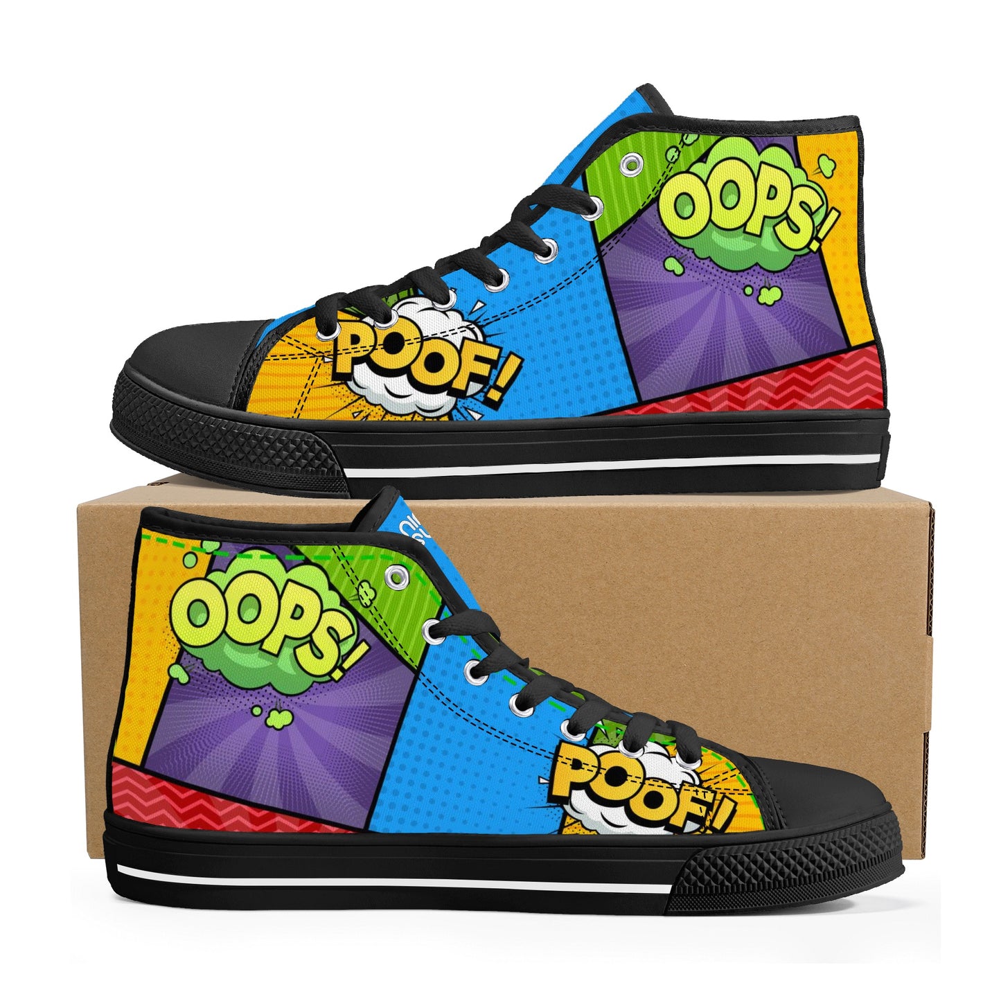 Men's High Top Canvas Shoes Retro Comics