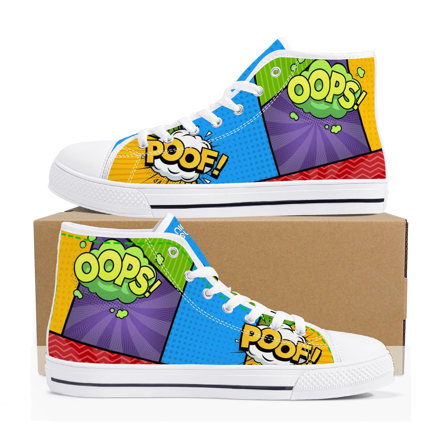 Men's High Top Canvas Shoes Retro Comics