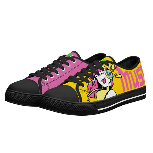 Women's Low Top Canvas Shoes Anime Music