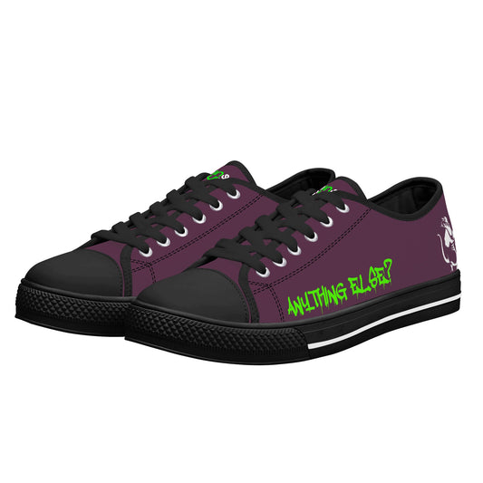 Women's Low Top Canvas Shoes With Sarcastic Graffiti