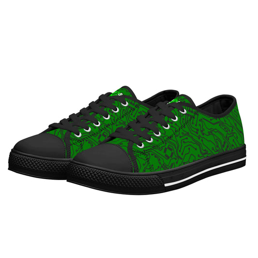 Green Women's Low Top Canvas Shoes Circuit Board