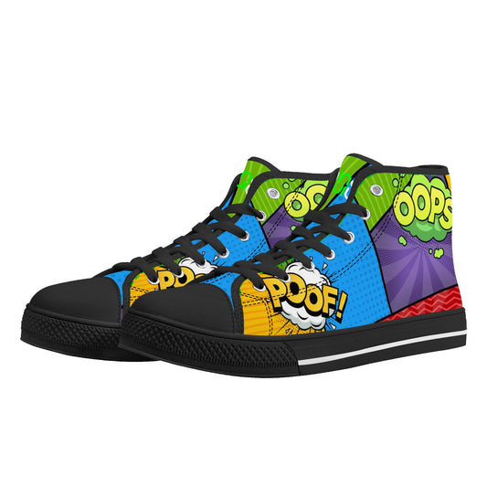 Women's High Top Canvas Shoes With Comics Design