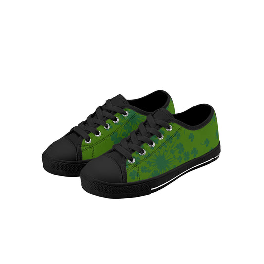 Kid's Low Top Canvas Shoes With Shamrock
