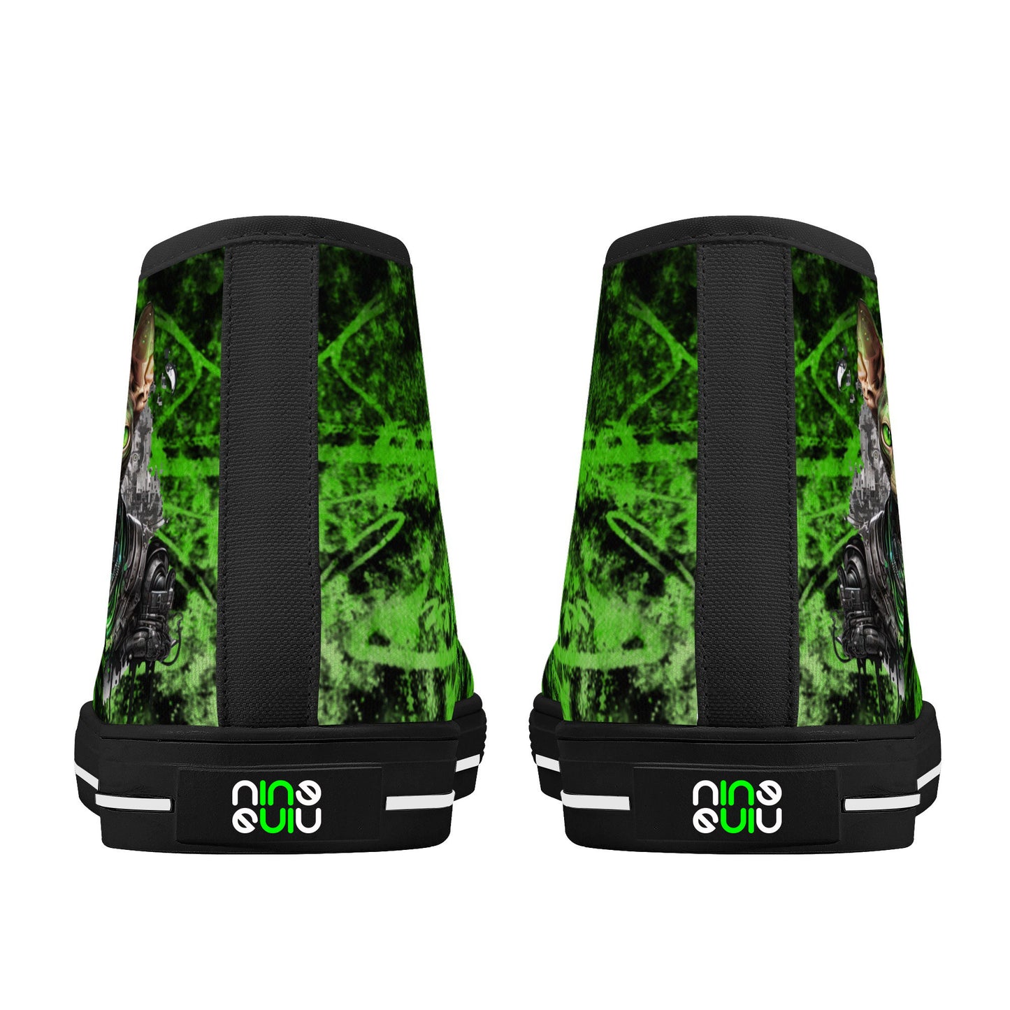 Men's High Top Canvas Shoes Cyberpunk Sphynx Cat