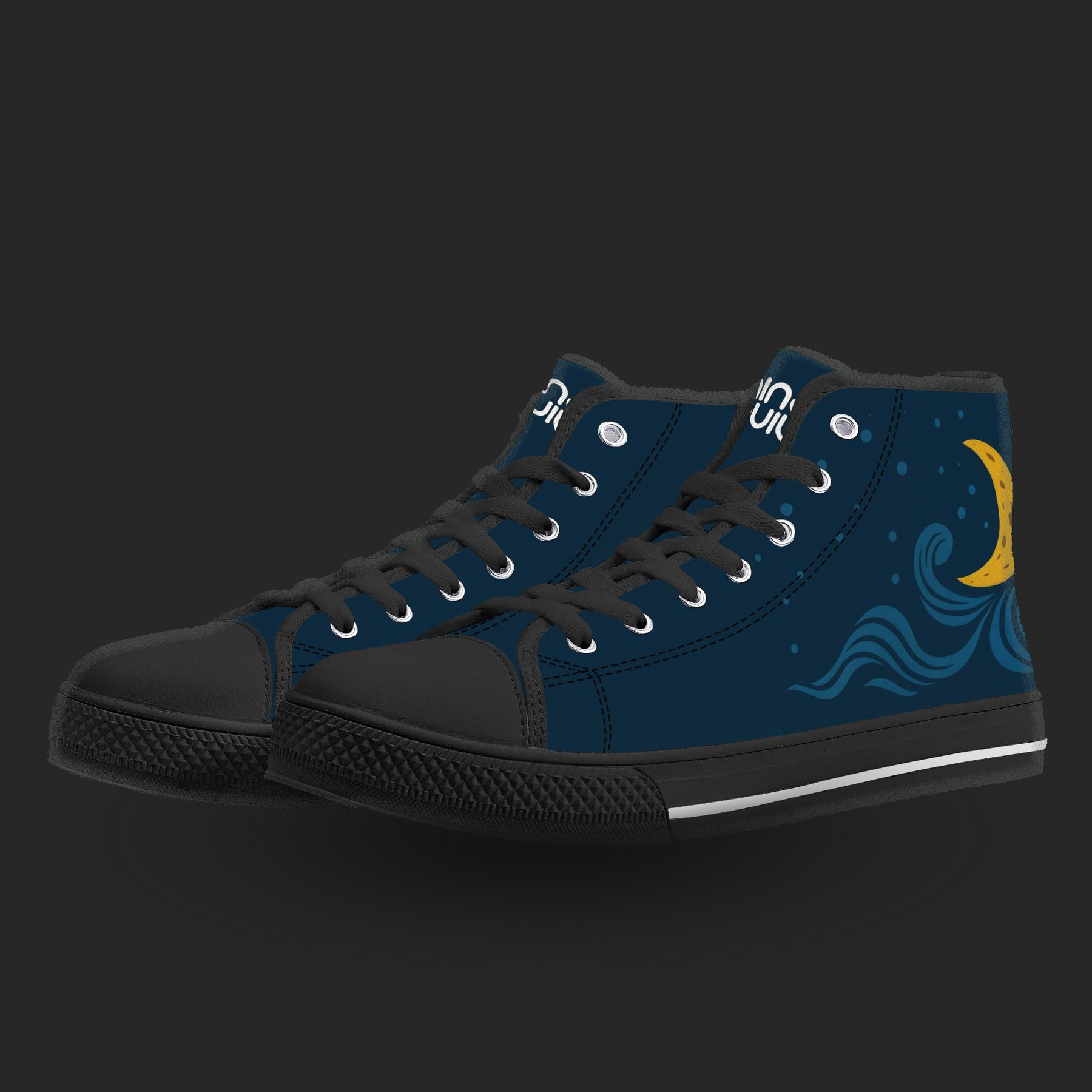 Night Wave – Custom High Top Canvas Shoes