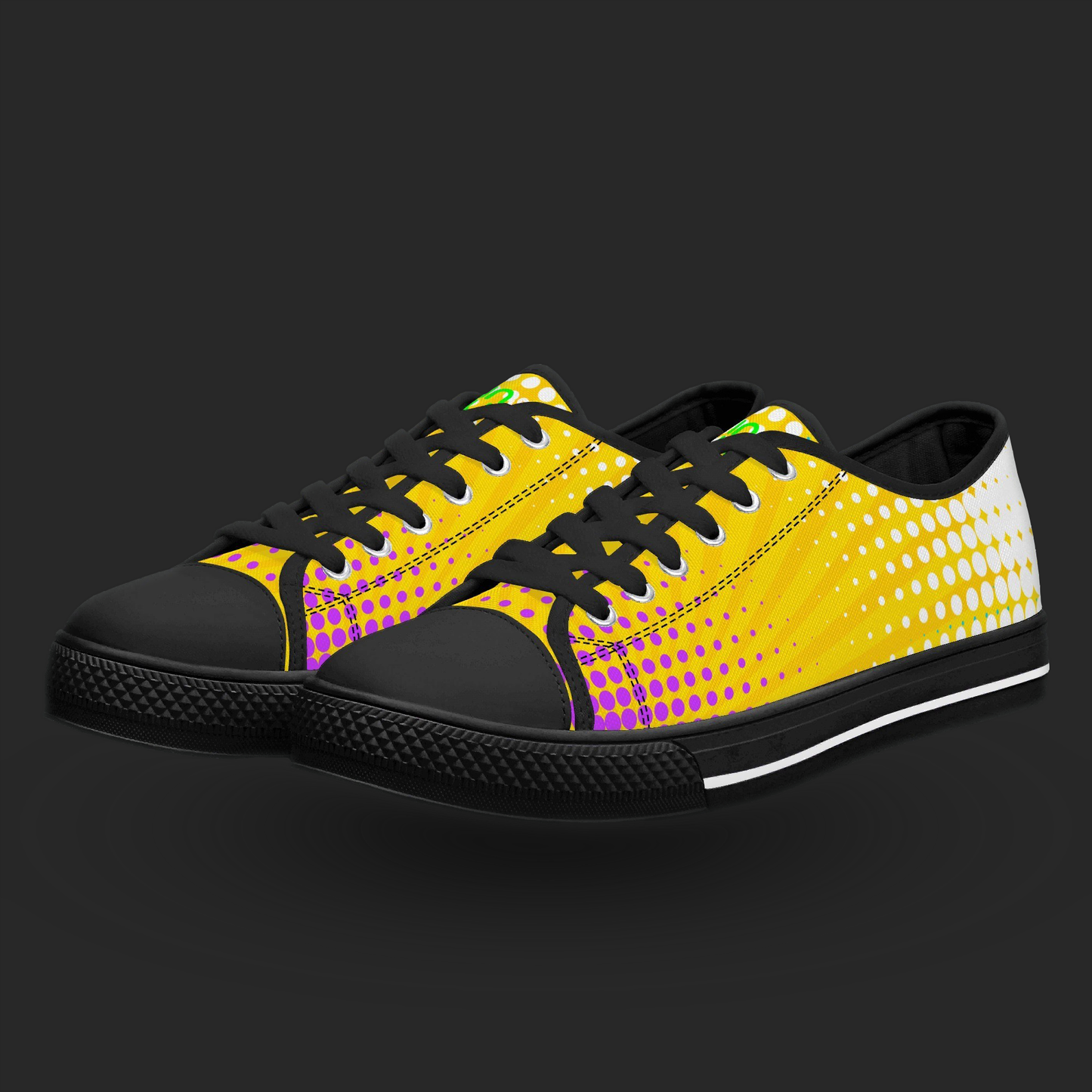 Pop Burst — Custom Low-Top Canvas Sneakers (White or Black Trim)
