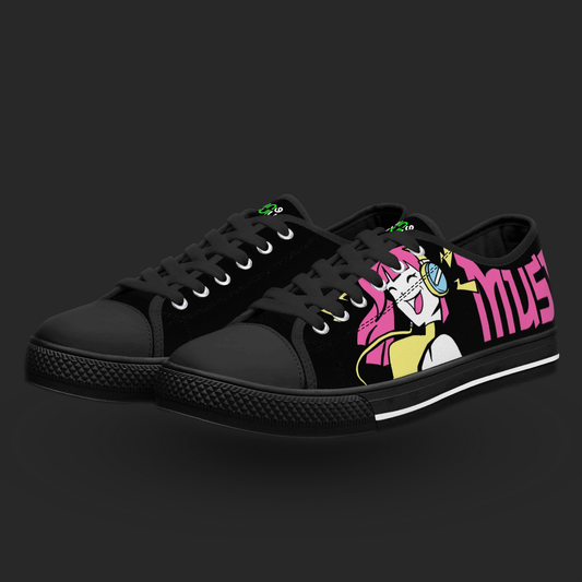 Music & Anime – Low-Top Canvas Shoes (Black Edition)