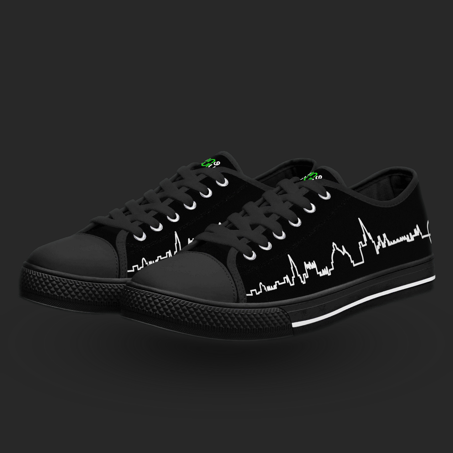 Oxford Skyline Black Low-Top Canvas Sneakers