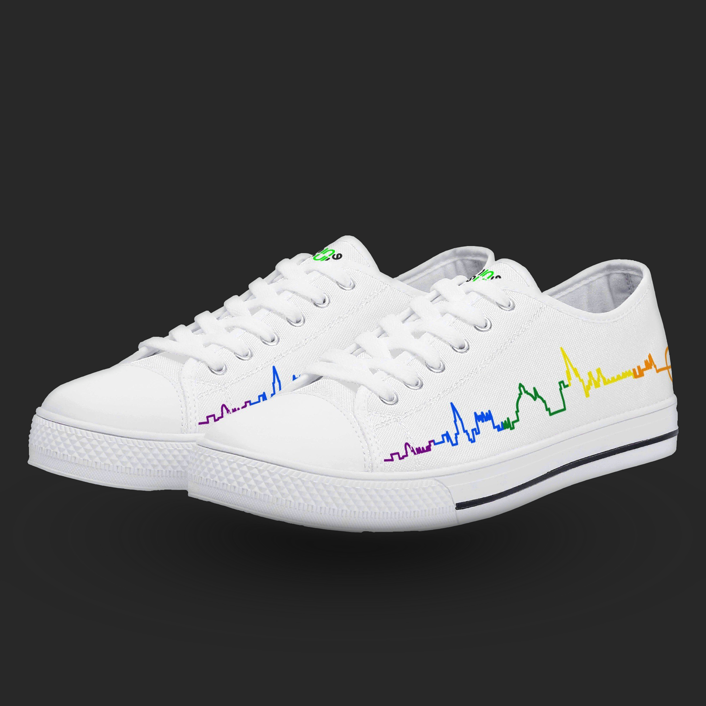 City Pulse — Minimalist Skyline Canvas Sneakers (White Edition)