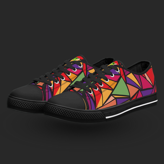 GeoSplash Edition — Custom Low-Top Canvas Shoes
