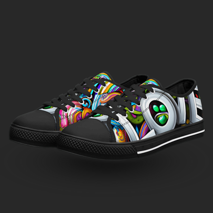 Love Burst Low-Top Sneakers – 3D Graffiti Pop Edition