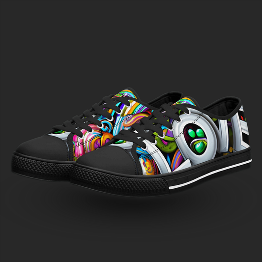Love Burst Low-Top Sneakers – 3D Graffiti Pop Edition