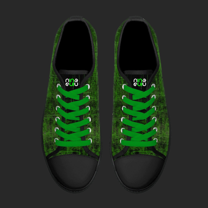 Green Pulse Edition — Custom Low-Top Canvas Shoes