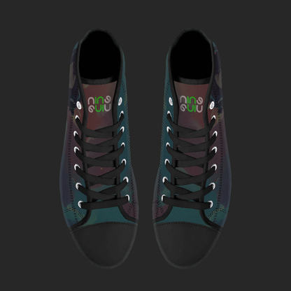NightWave — Anime High-Top Canvas Sneakers (Blackout Edition)