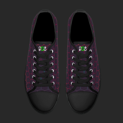 Neon Hex – Custom Low-Top Canvas Sneakers