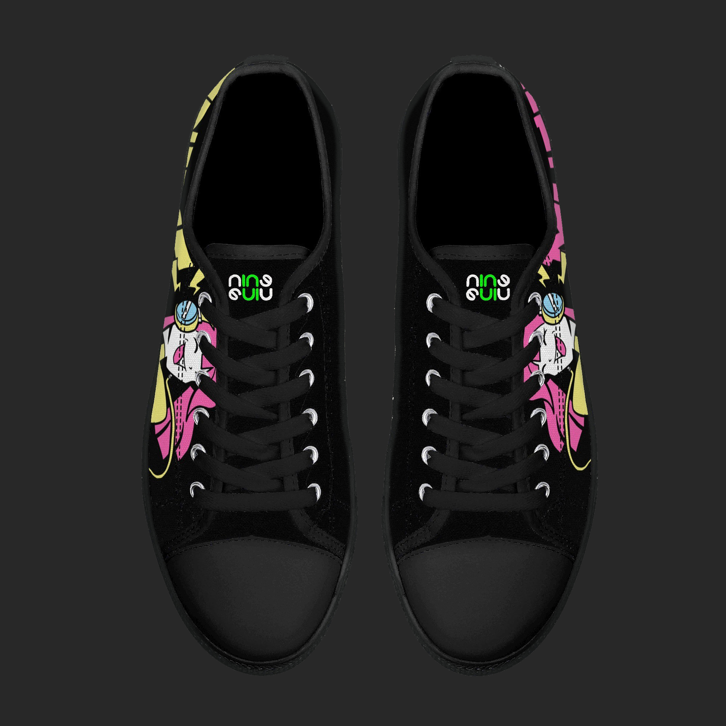 Music & Anime – Low-Top Canvas Shoes (Black Edition)