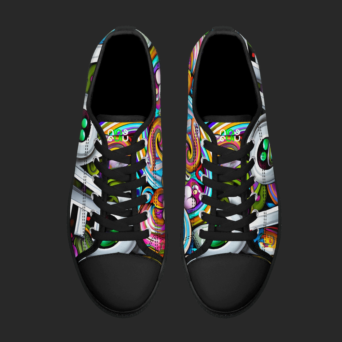 Love Burst Low-Top Sneakers – 3D Graffiti Pop Edition