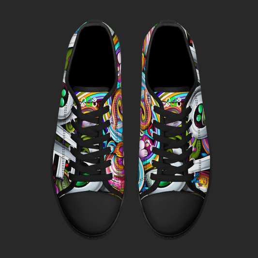 Love Burst Low-Top Sneakers – 3D Graffiti Pop Edition