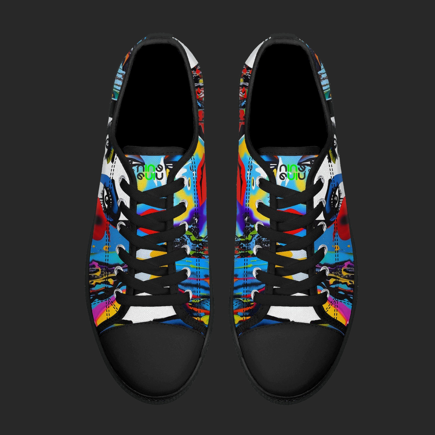 Urban Pop Art Low-Top Sneakers – Color Splash Portrait Edition