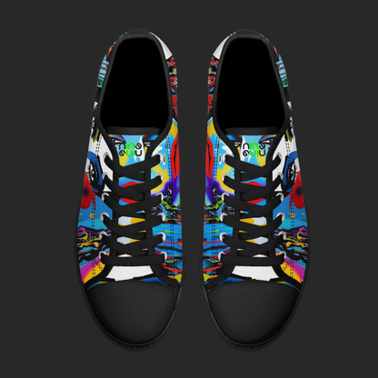 Urban Pop Art Low-Top Sneakers – Color Splash Portrait Edition