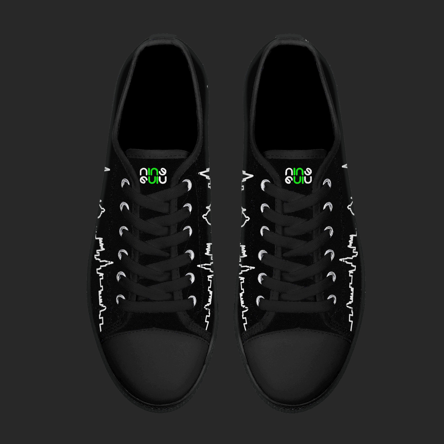 Oxford Skyline Black Low-Top Canvas Sneakers