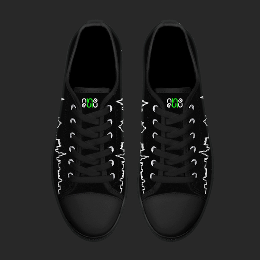 Oxford Skyline Black Low-Top Canvas Sneakers