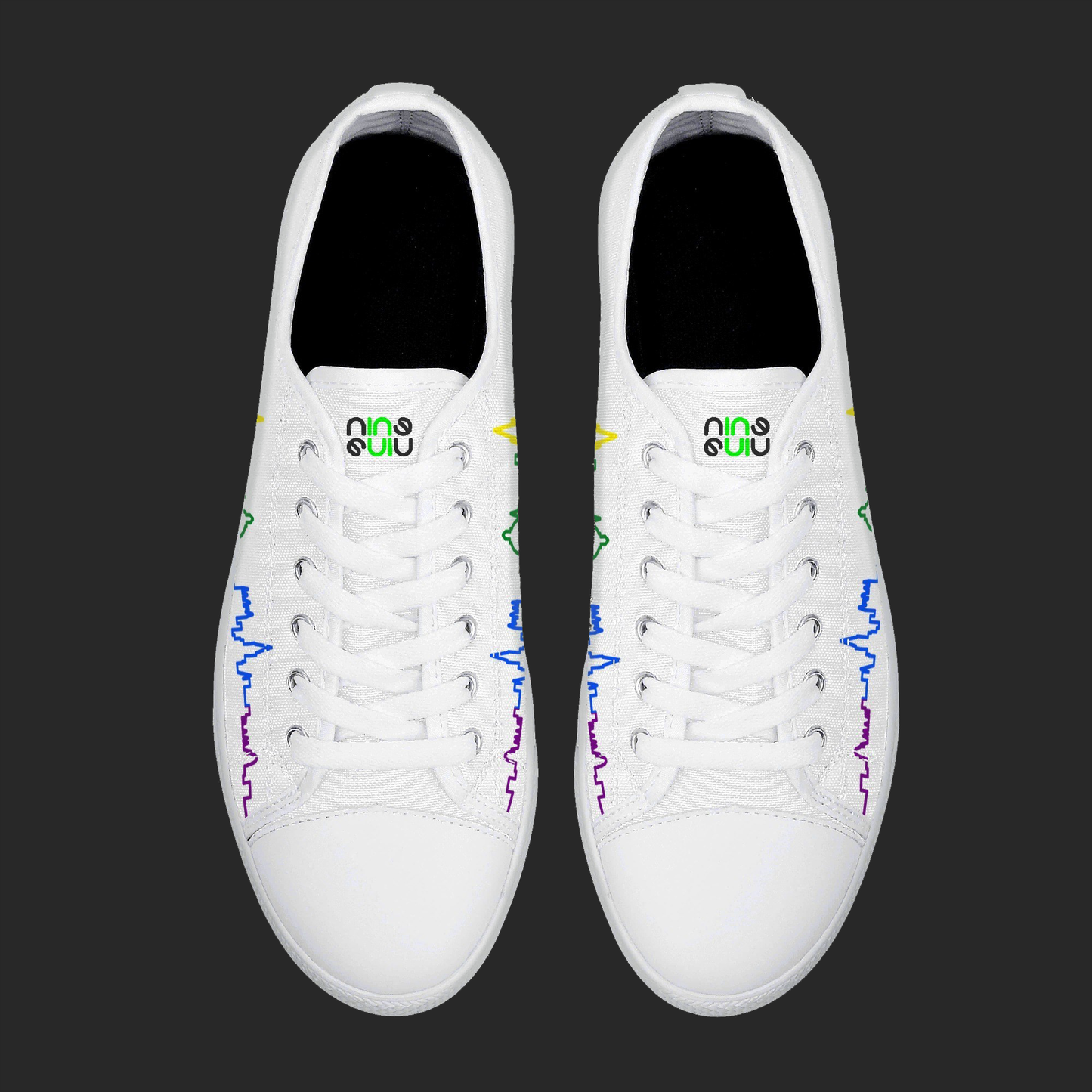 City Pulse — Minimalist Skyline Canvas Sneakers (White Edition)