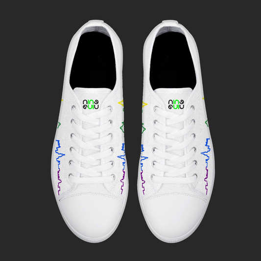 City Pulse — Minimalist Skyline Canvas Sneakers (White Edition)