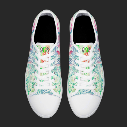 Aqua Swirl – Womens Low-Top Canvas Shoes