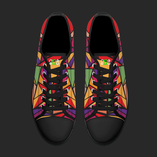 GeoSplash Edition — Custom Low-Top Canvas Shoes