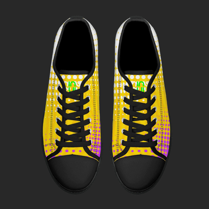 Pop Burst — Custom Low-Top Canvas Sneakers (White or Black Trim)