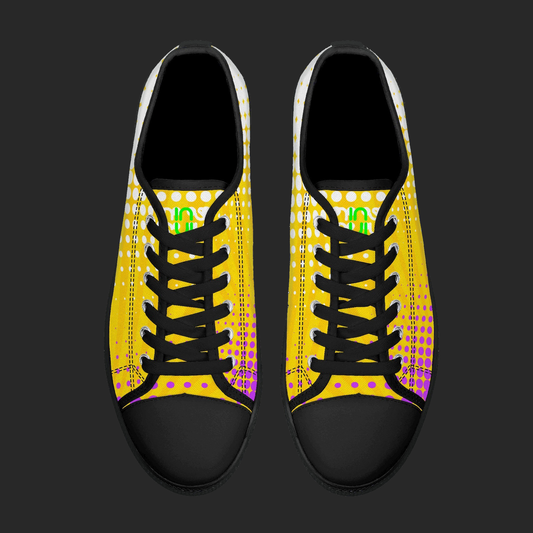 Pop Burst — Custom Low-Top Canvas Sneakers (White or Black Trim)