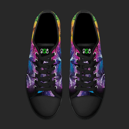 Rainbow Bloom Low-Top Canvas Sneakers