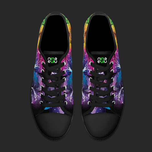 Rainbow Bloom Low-Top Canvas Sneakers