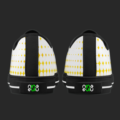 Pop Burst — Custom Low-Top Canvas Sneakers (White or Black Trim)