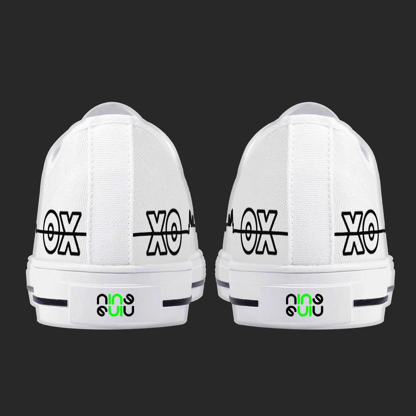 Oxford Skyline Low-Top Canvas Sneakers – Minimal Line Art City Design (white)