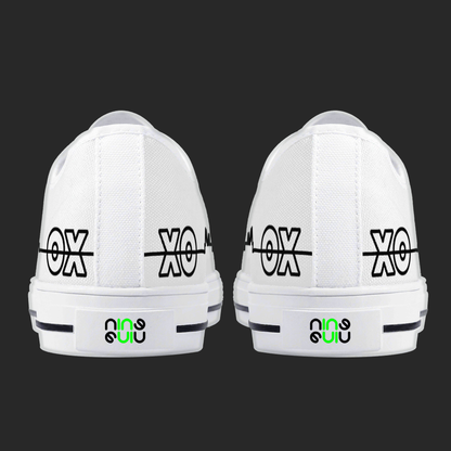 Oxford Skyline Low-Top Canvas Sneakers – Minimal Line Art City Design (white)