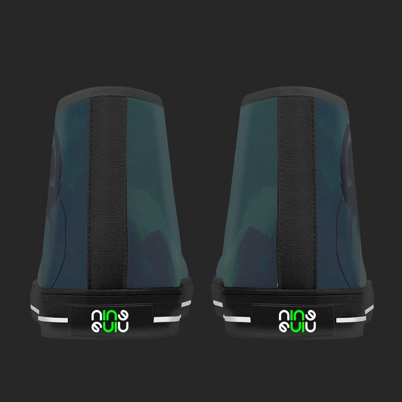 NightWave — Anime High-Top Canvas Sneakers (Blackout Edition)