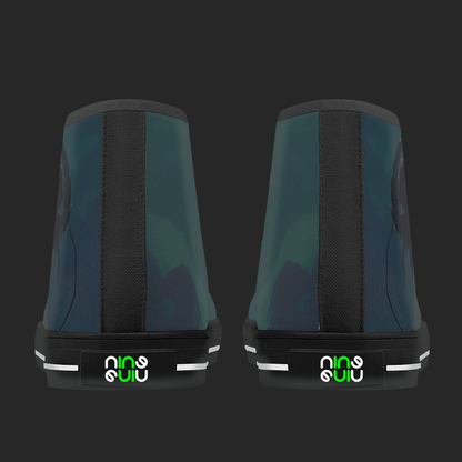 NightWave — Anime High-Top Canvas Sneakers (Blackout Edition)