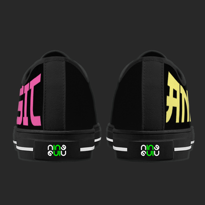 Music & Anime – Low-Top Canvas Shoes (Black Edition)