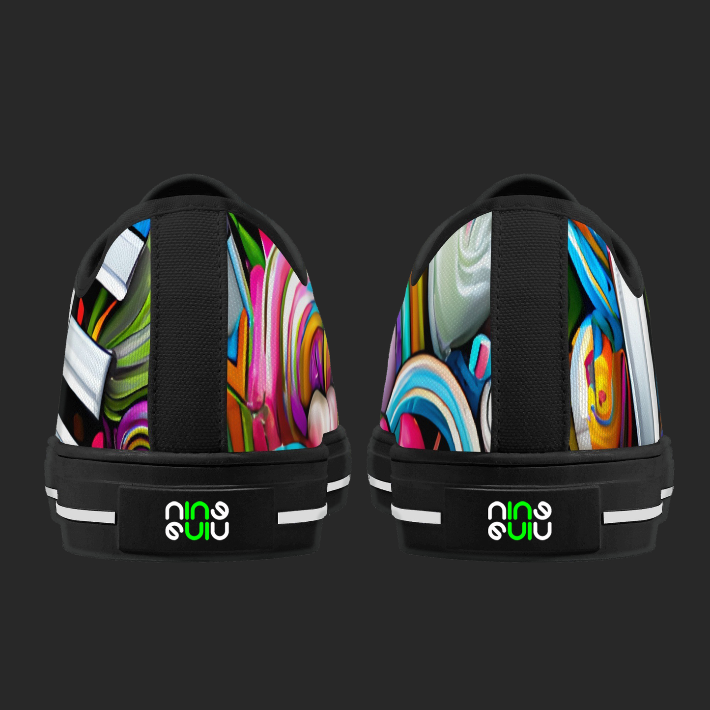 Love Burst Low-Top Sneakers – 3D Graffiti Pop Edition