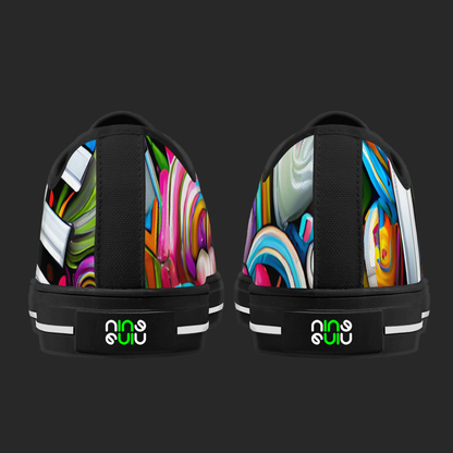 Love Burst Low-Top Sneakers – 3D Graffiti Pop Edition