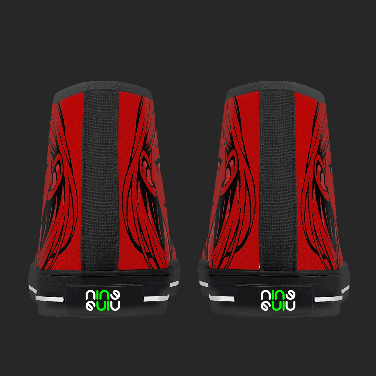 Crimson Rogue – Red Manga High-Top Canvas Sneakers