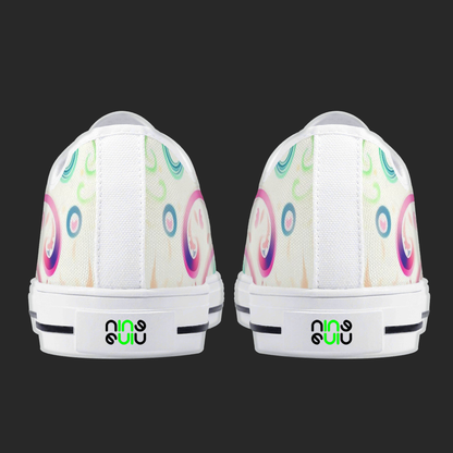 Aqua Swirl – Womens Low-Top Canvas Shoes