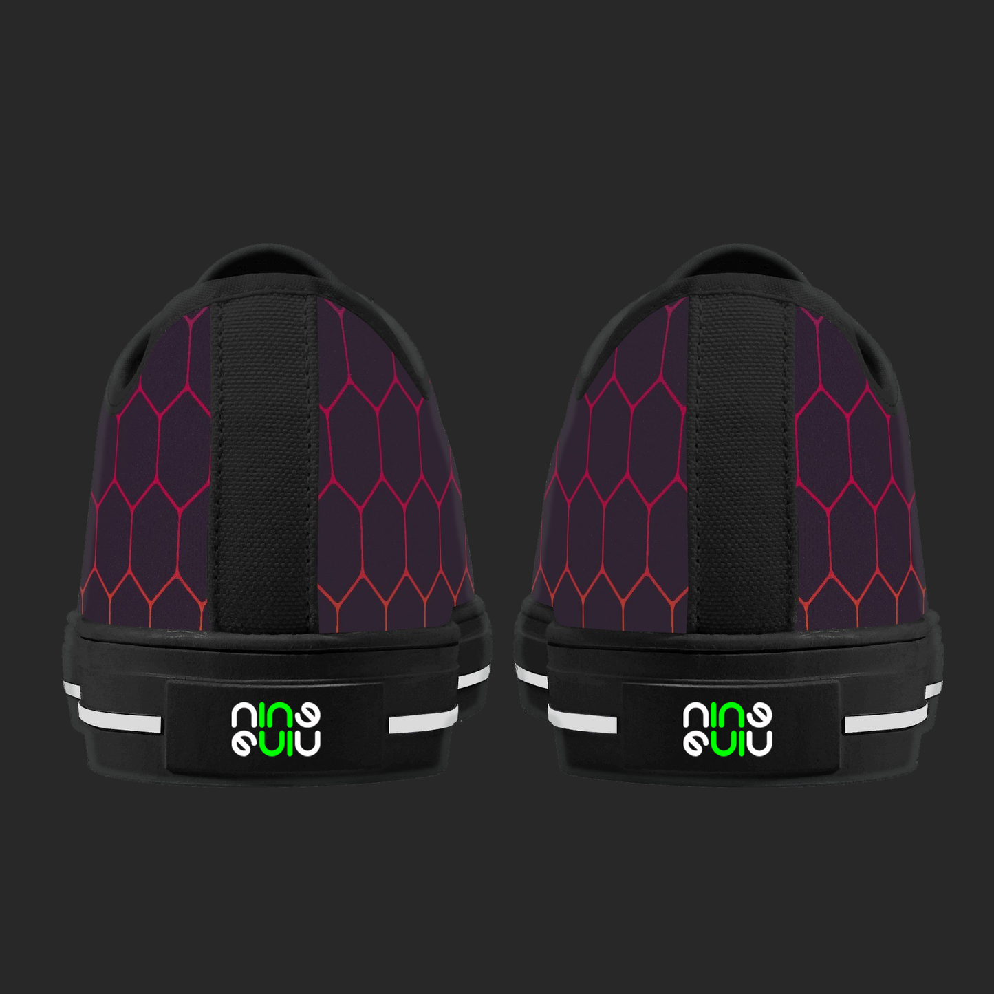 Neon Hex – Custom Low-Top Canvas Sneakers