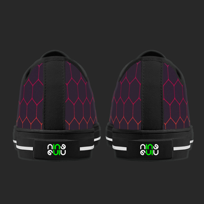 Neon Hex – Custom Low-Top Canvas Sneakers