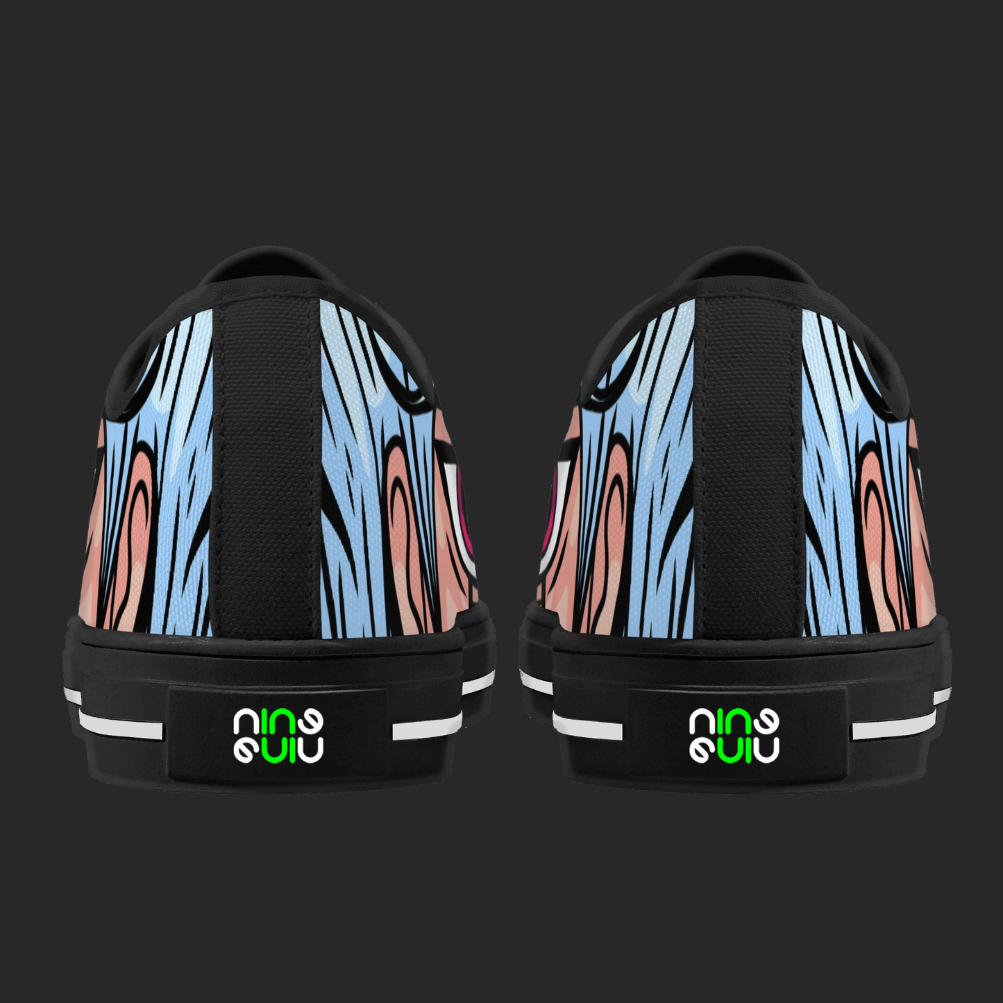 Neon Vision — Anime Street Low-Top Canvas Sneakers (Black or White Trim)